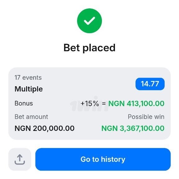elitecrownodd's tweet photo. 14 odds 🔥 with 17-leg safety
Register 1win use promo code for 500% bonus, let’s win together 🤝

Booking Code 👉 Dkg4u767
Bookie 👉 1WIN
Register here 👉 https://t.co/gv6wSlWJw2
Promo Code 👉 Crown123

Use Crown123 for 500% Welcome Bonus on your first deposit 💰

#1win #1WinBonus #FootballTips #BettingTips #Accumulator #FixedMatches #SportsBetting #BettingCommunity #1winNG