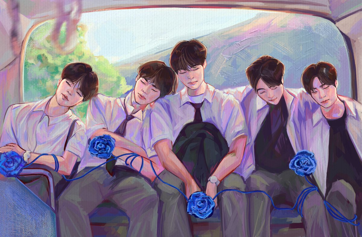 lvndrasha's tweet photo. and i miss you on a train, i miss you in the morning #zb1fanart https://t.co/YhukOzaBRB