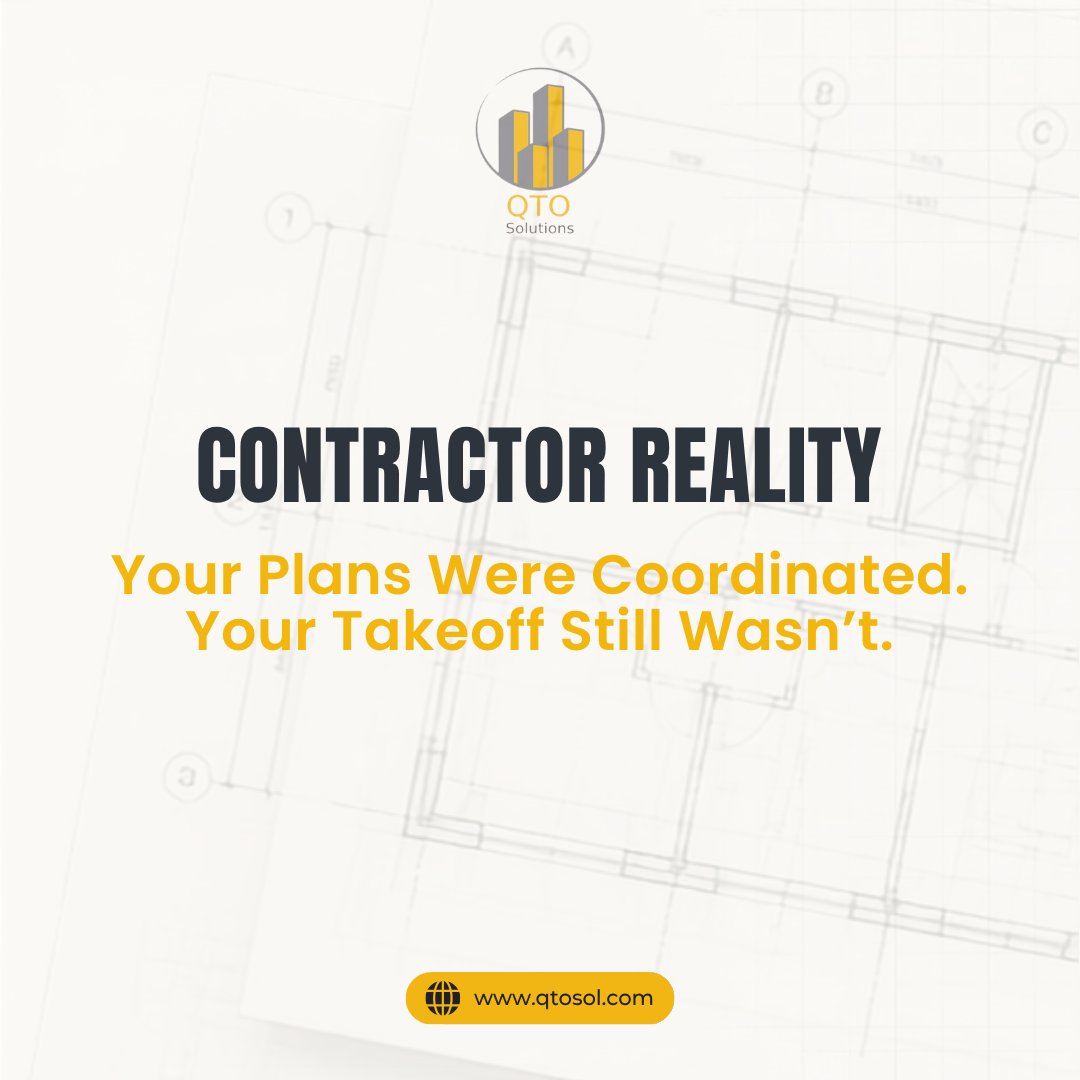 QtoSol's tweet photo. Your drawings may be coordinated, but is your Quantity Takeoff?
Call Now: (+1 312)-544-0023
Email: info@qtosol.com
Website: https://t.co/hJfWdhJfR4
#qtosolutions #QuantityTakeoff #ConstructionEstimation #ConstructionBidding #preconstructionmiami https://t.co/TfGm5YwFGK
