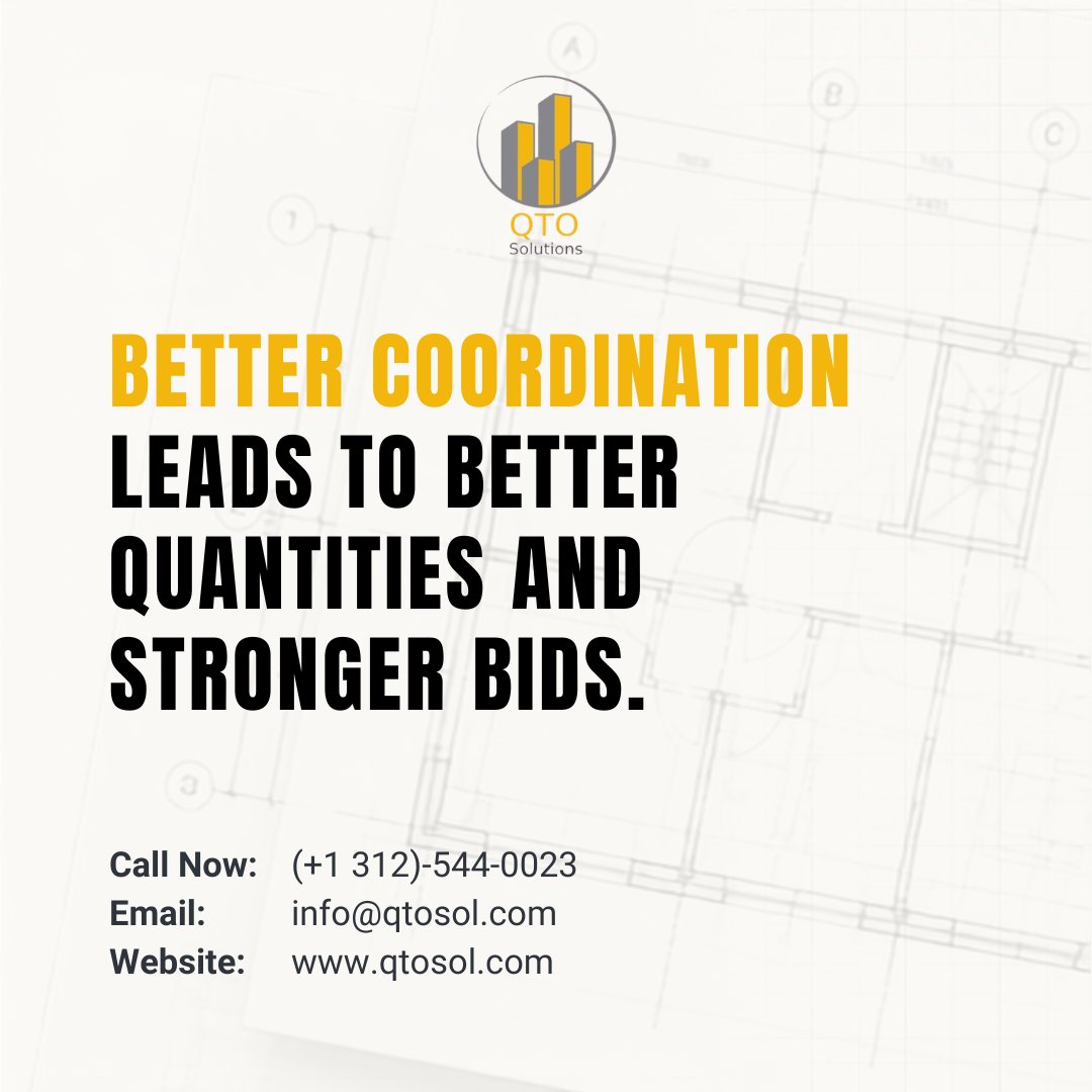 QtoSol's tweet photo. Your drawings may be coordinated, but is your Quantity Takeoff?
Call Now: (+1 312)-544-0023
Email: info@qtosol.com
Website: https://t.co/hJfWdhJfR4
#qtosolutions #QuantityTakeoff #ConstructionEstimation #ConstructionBidding #preconstructionmiami https://t.co/TfGm5YwFGK