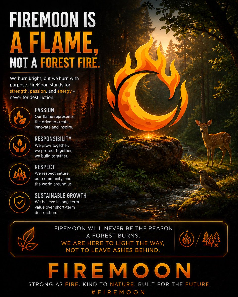 FireMoonCrypt0's tweet photo. 🔥 A FLAME, NOT A FOREST FIRE. 🌕

#FireMoon burns with purpose — to inspire, not destroy.

Strong as fire.
Kind to nature.
Built to last. 🔥🌙

#BNB #Web3 #Crypto #BSC #CryptoCommunity #cryptogems https://t.co/KtFSXBDfq2