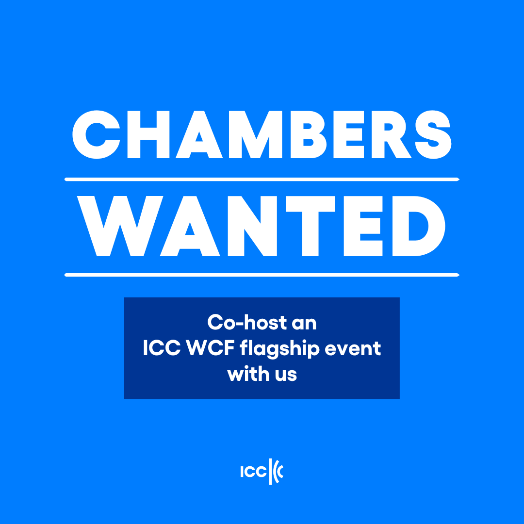 iccwbo's tweet photo. Chambers, your city could be our upcoming global stage. 🌍

We’re looking for chambers to co-host our flagship ICC WCF events in 2028 and 2029.

Four bidding opportunities are available:
» 3 ICC WCF Regional Summits
» 1 ICC WCF World Chambers Congress

Bring the global business community to your city, raise your chamber’s international profile and help shape the conversations that matter.

Explore the WCF Events Portfolio and register for the candidate briefing webinar: https://t.co/fjb6EFyQiu