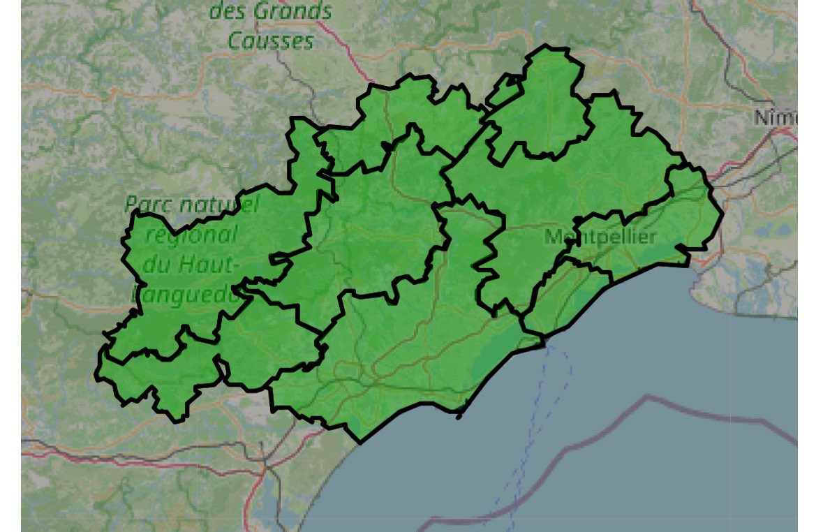 Image de Préfète de l'Hérault - 🔥Carte du risque incendie pour le jeudi 27 août dans l'#Hérault
🟢 Tous les secteurs sont en vert