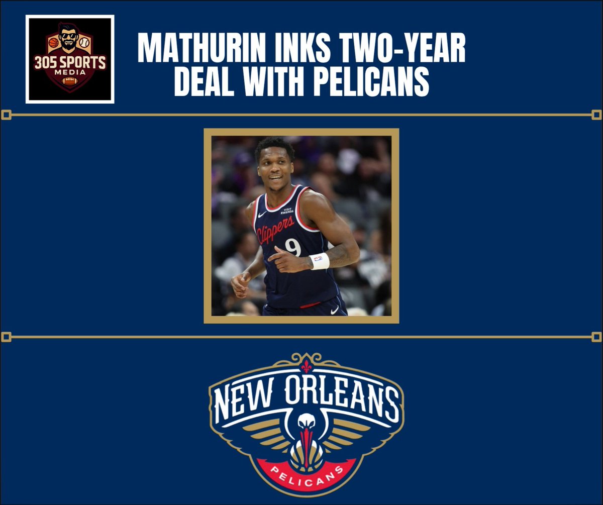 305SportsMedia's tweet photo. 🚨 NBA ALERT 🚨 Bennedict Mathurin is joining the #Pelicans on a two‑year deal. Mathurin withdrew his #Clippers QO to finalize the move, giving New Orleans another downhill threat alongside Zion and Dejounte. 🏀 https://t.co/i5DS6Mk8Pt