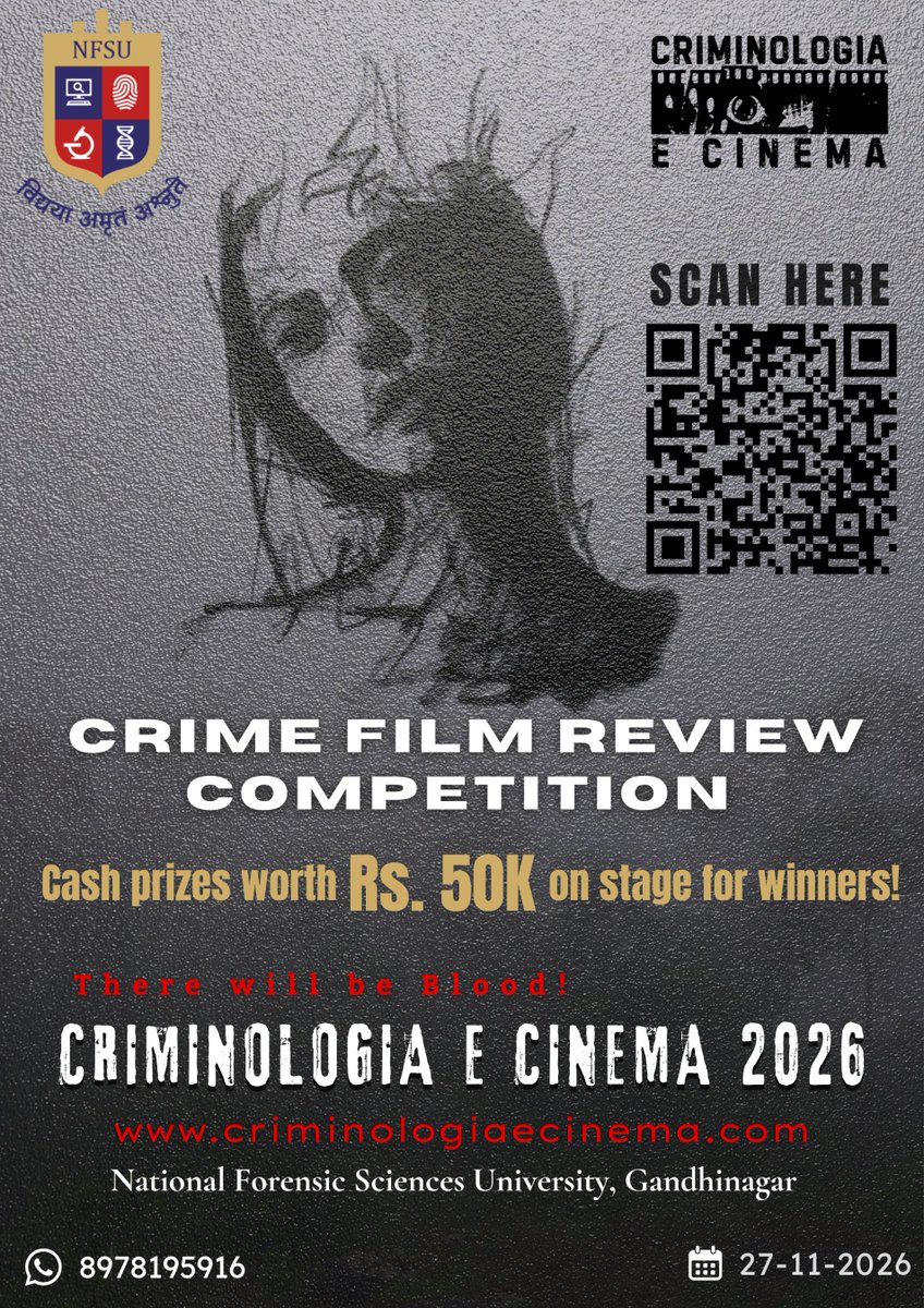crimencinema's tweet photo. Got an eye for detail and a love for crime cinema? Put your critical lens to the test! 

Registration for the Crime Film Review (CFR) Competition—Criminologia E Cinema is now LIVE!

Register here: https://t.co/iBHhx6ay26
Don't miss your shot to showcase your craft on stage https://t.co/1MgPkhUnOl