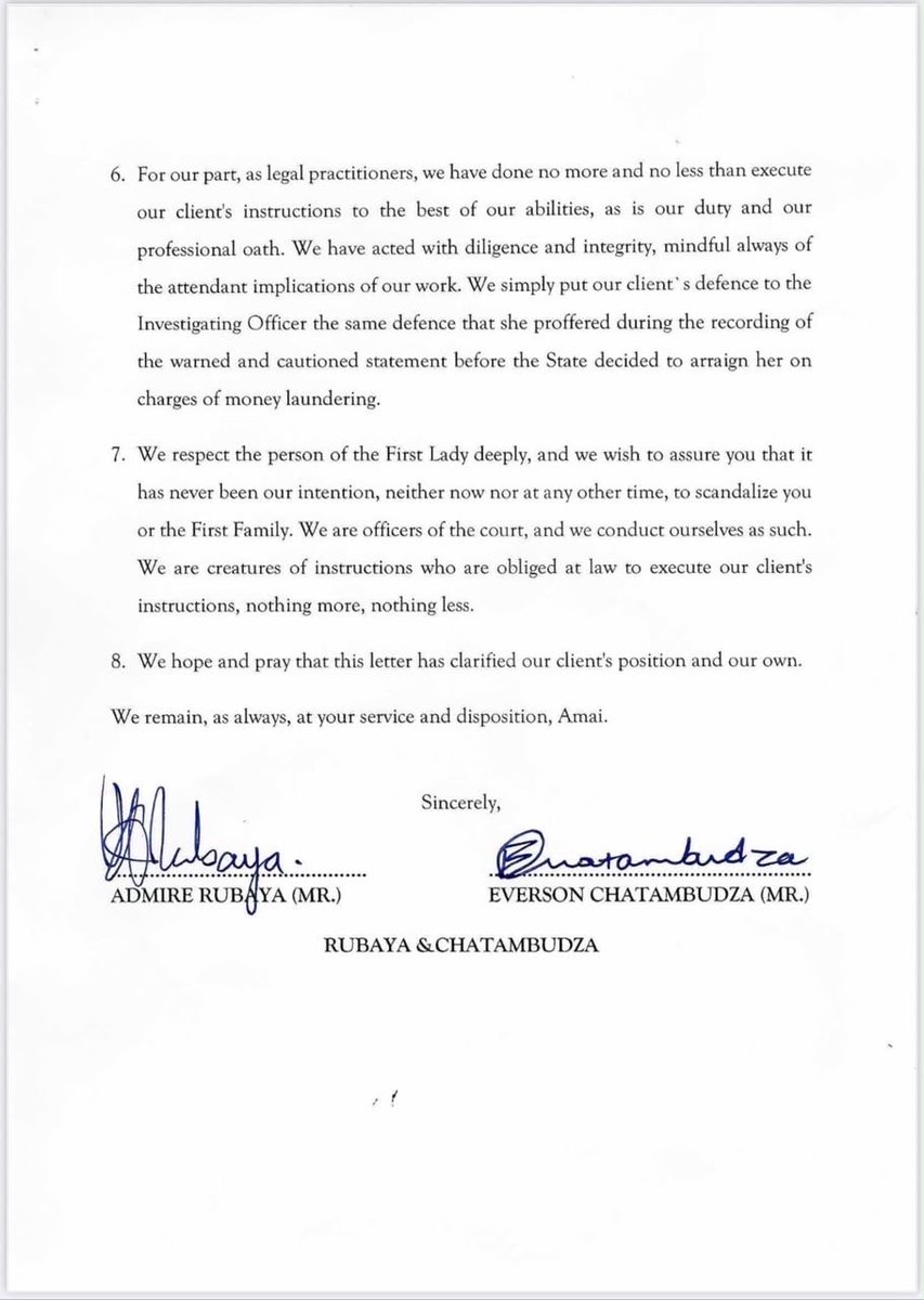 shumbakadzi_zim's tweet photo. CLARIFICATION & APOLOGY

The apology and clarification issued by Kelsea Tafirenyika’s lawyers makes it clear that First Lady Dr Auxillia Mnangagwa and the First Family were never parties to the matter surrounding Kelsea’s case.

The lawyers clarified that the First Lady’s name was not dragged into the matter by their client and expressed regret over the public discourse that brought the First Family into the controversy.

Amai Auxillia Mnangagwa remains focused on her work as a mother of the nation , promoting culture, uplifting communities, empowering women and supporting families across Zimbabwe.

RESPECT. UNITY. CULTURE. SERVICE. 🇿🇼
#MotherOfTheNation #AuxilliaMnangagwa #Zimbabwe