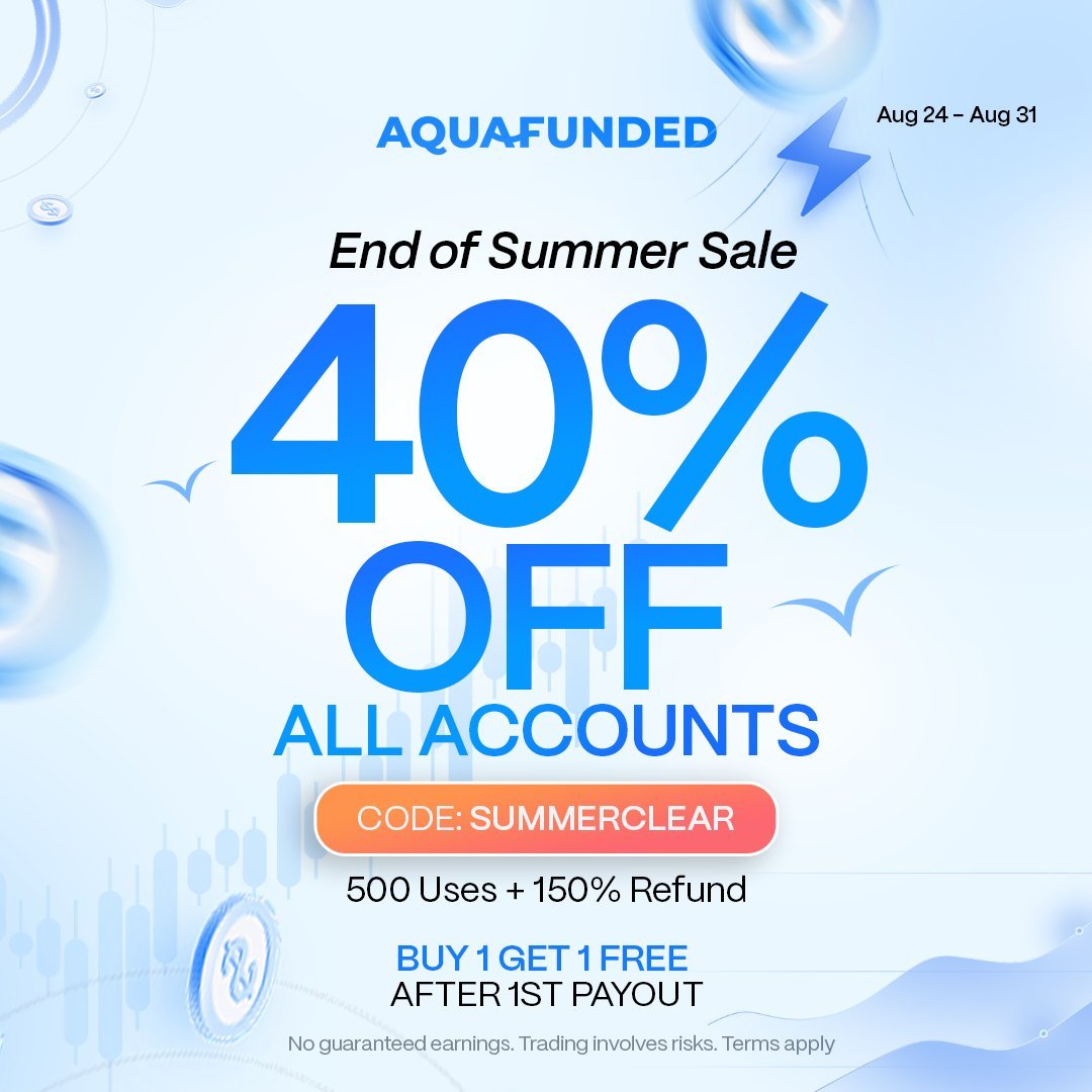 BKtradinghubs's tweet photo. 40% OFF all accounts + BOGO is here again for a limited time only! 

💙 40% OFF all accounts + Buy 1 Get 1 Free after 1st payout
💙 100% Profit Split and On-demand payouts available
💙 150% Refund

Start now at 👉 https://t.co/z2n1K9FlPN https://t.co/2zcw8VkO7H