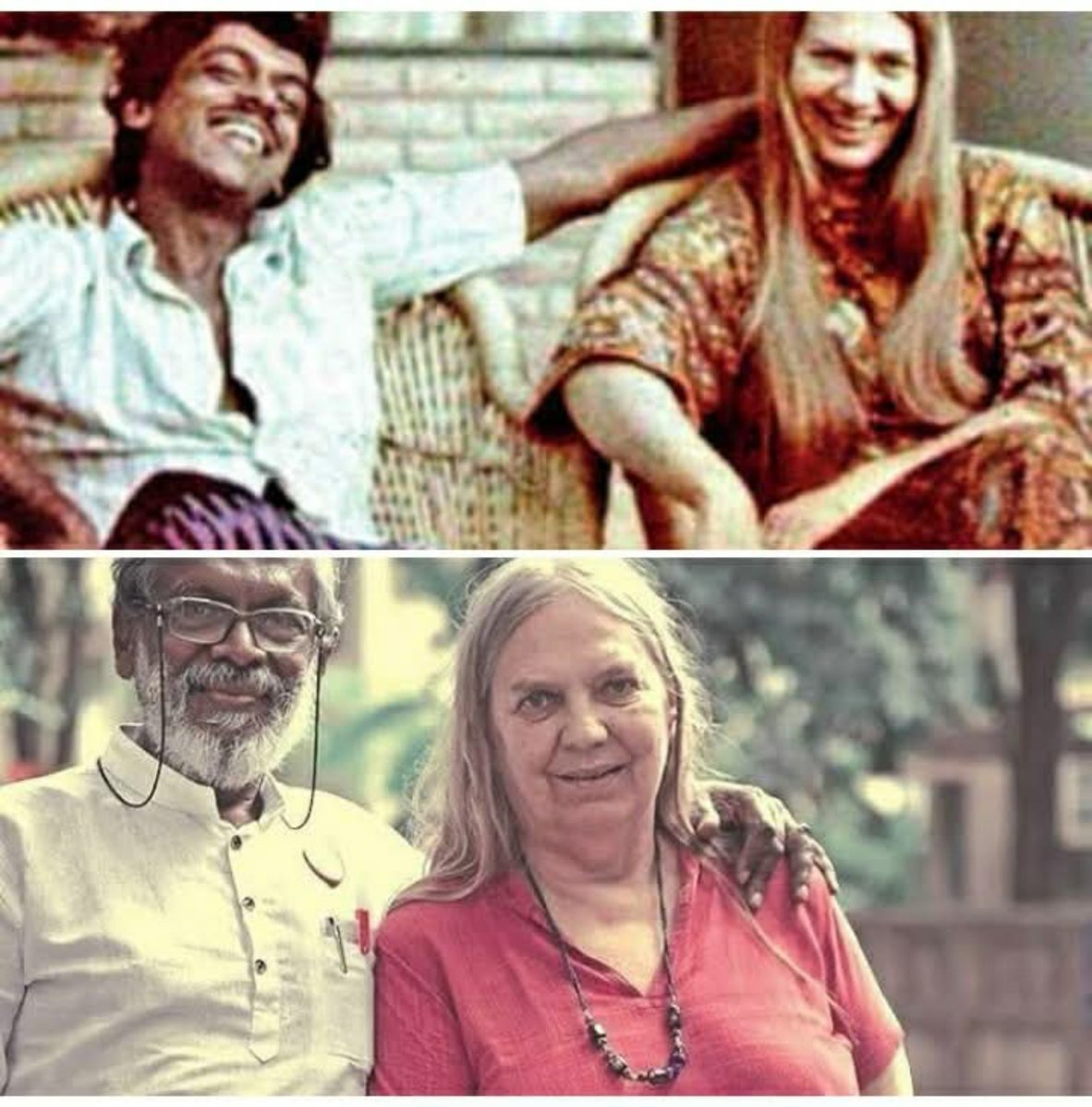 KraantiKumar's tweet photo. यह महान लेखिका अमेरिका से भारत में बौद्ध साहित्य पर शोध अध्ययन करने आयी थी. बहुजन विचारक भारत पाटणकर से प्यार हो गया

उनसे शादी कर हमेशा के लिए भारत की होकर रह गईं.

इस महान लेखिका काफी गहन अध्ययन करने बाद Aryan Invasion थ्योरी को नकार दिया.

महान लेखिका ने लिखा : सिंधु घाटी सभ्यता पर आर्यन आक्रमण कोई भी प्रमाण नही है. यह थ्योरी पूरी तरह काल्पनिक है,

आर्यन यहां आकर लोगों को जीत लिया यह दावा पूरी तरह भ्रामक है.

महान लेखिका बताती हैं. प्राचीन आर्यों में आज जैसी जाति व्यवस्था नही थी. आर्यों का समाज तीन वर्ग में विभाजित था > पुरोहित, योद्धा और सामान्य वर्ग.

तीनों वर्गों में आपस में खाने पीने का भेदभाव था. धीरे धीरे इसी समाज ने ब्राह्मण के रूप में अपनी पहचान बनाई. अपनी रचनाओं में जाति वर्ण को एक आदर्श सामाजिक व्यवस्था में स्थापित किया.

महान लेखिका उन दलित लेखकों को भी फटकार लगाती है जो Aryan Theory को स्वीकार कर आर्यों को विजेता और अपने को मूलनिवासी मानने की धारणा अपनाई.

25 अगस्त 2021 को इस महान लेखिका का निधन हो गया. वो 80 साल की थीं. कल महान लेखिका की पुण्यतिथि थी. महान लेखिका को कोटि कोटि नमन करता हूँ. आप लोगों को इस महान लेखिका का नाम बताना है ?