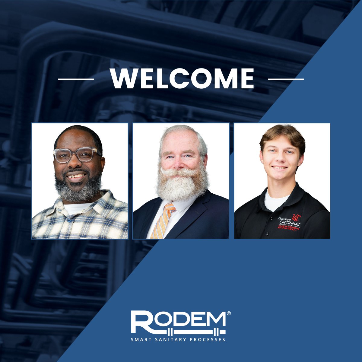 RodemProcess's tweet photo. Welcoming three new faces to our team!

Ed Marshall - Service Technician
Dave Adler - Account Manager 
Dominic Giordano - Engineering Co-op 

Please join us in welcoming Ed, Dave, and Dominic to Rodem! https://t.co/jsG85juebr