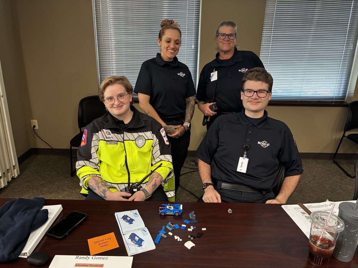 MCHD_TX's tweet photo. Legos at work? Yes, please! Our newest group of #paramedics & #EMTs got creative with Legos to master MCHD’s radios. Effective communication is the key to delivering exceptional patient care! #insidemchd #ems https://t.co/DzKVUyXJbn
