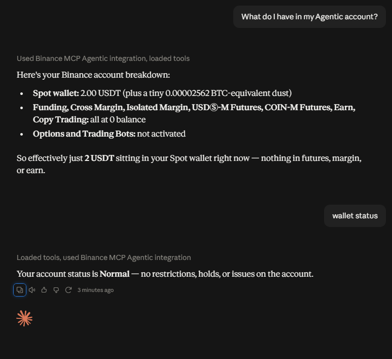 romeorpg7's tweet photo. Connecting for the first time and testing Agent OS. #BinanceAgentOS https://t.co/1BIdKd30Hy