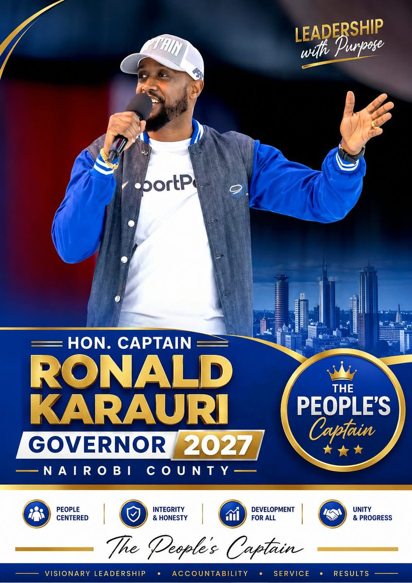 Yasmautams13's tweet photo. Let's FIX Nairobi.
Our children need better schools, our youth need jobs, our mamas need business to thrive, our estates need water and security
Hon. Captain Ronald Karauri has shown us what Leadership with Purpose means
Your vote is your voice. 
#ThePeoplesCaptain #Governor2027 https://t.co/Xs50idLP4O