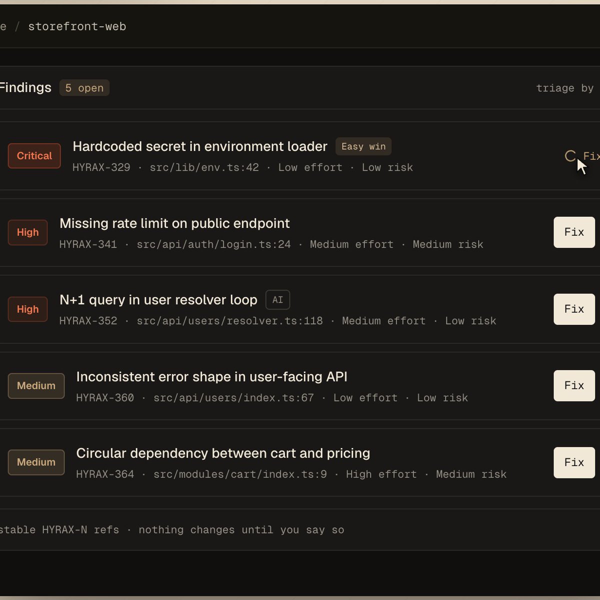 hyraxai's tweet photo. AI-generated code was supposed to make us faster. Instead, engineers spend hours fixing the fallout. Stop drowning in technical debt. Hyrax doesn’t just flag issues, it safely tests and merges the solutions for you. Get started free.