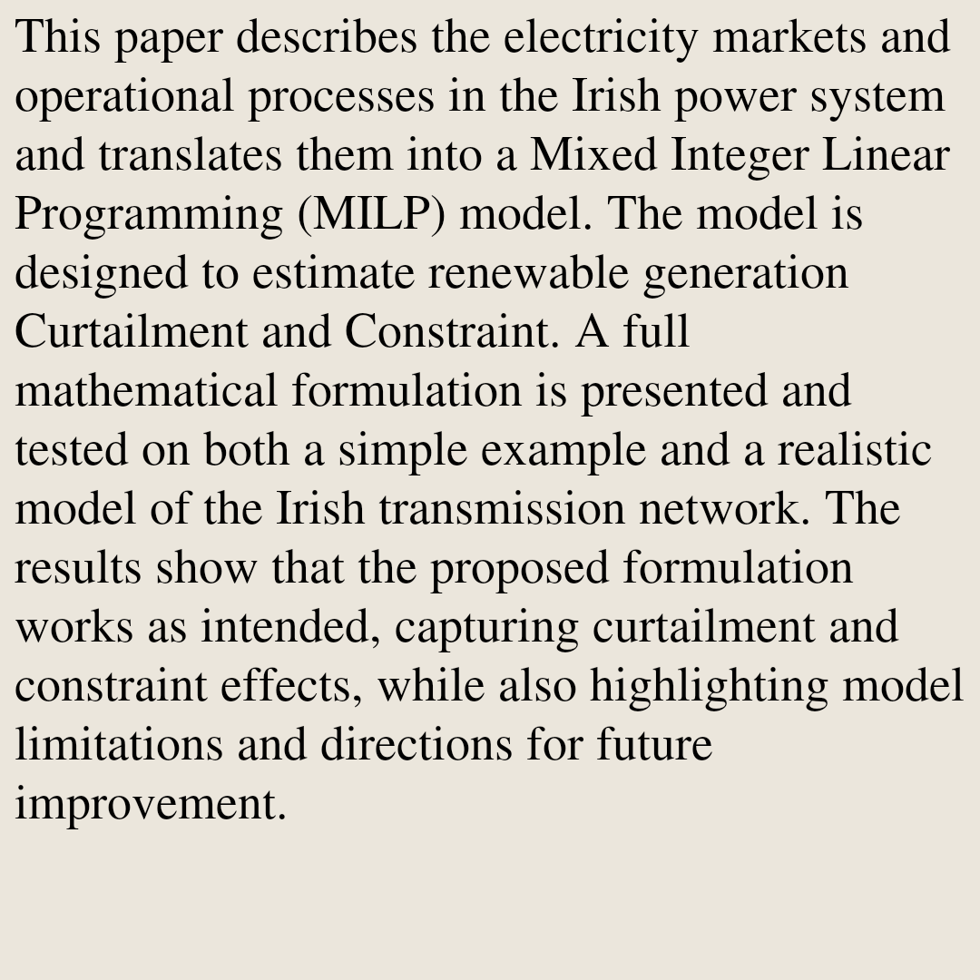 MathOCPapers's tweet photo. Modelling Renewable Curtailment and Constraints in Ireland's Electricity System

Richard Nayer, Sam Hodges, Waqquas Bukhsh, Claver Chitambo, Chanura Wijeratne
https://t.co/Hf8rItBRTg [𝚖𝚊𝚝𝚑.𝙾𝙲 𝚎𝚎𝚜𝚜.𝚂𝚈] https://t.co/lc3MAkxTF1