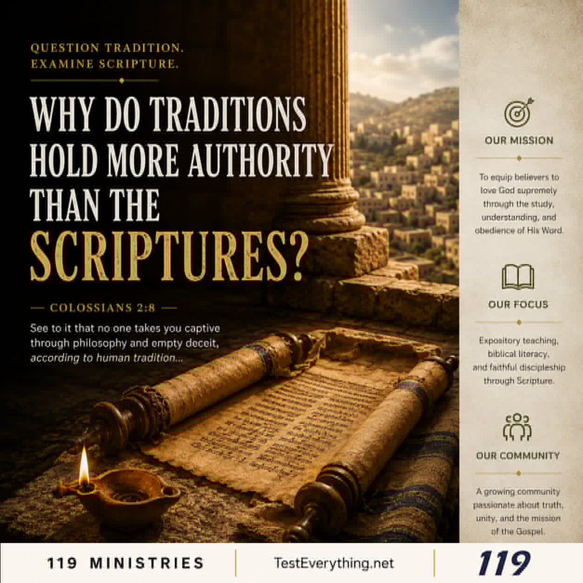 119Ministries's tweet photo. Truth doesn't ask for blind acceptance.
It invites careful examination.
Open your Bible.
#TestEverything #Scripture https://t.co/pz6E0TXgGR