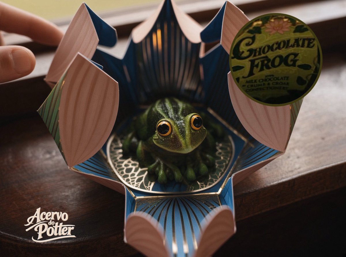 acervodopotter's tweet photo. Os novos sapos de CHOCOLATE feitos para a série de TV HARRY POTTER são muito bonitos e a riqueza de detalhe que tem no sapo, é incrível. https://t.co/XfoqelbpKR