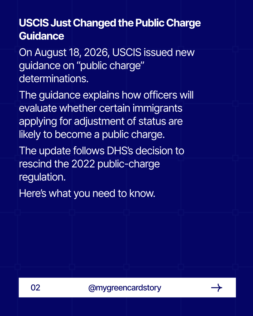 mygreencardstry's tweet photo. USCIS has updated its guidance on who may be considered a public charge. Here’s what immigrants and applicants need to know. 🇺🇸
#USCIS #ImmigrationUpdate #MyGreenCardStory https://t.co/4scxirEJJ0