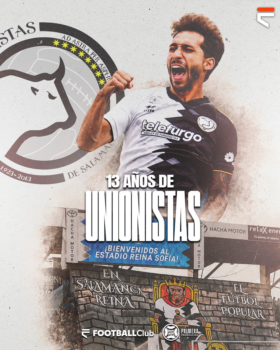 FootballClub's tweet photo. 🤍🖤 13 años de un sentimiento 𝙄𝙍𝙍𝙀𝘿𝙐𝘾𝙏𝙄𝘽𝙇𝙀

👏 Una de las grandes aficiones de nuestro fútbol y los más fieles de nuestra plataforma en el top-1.

🫂 ¡Feliz aniversario a toda la familia de @UnionistasCF!

#MiEquipoPrimeraFederación https://t.co/5nYU3k4Wvp