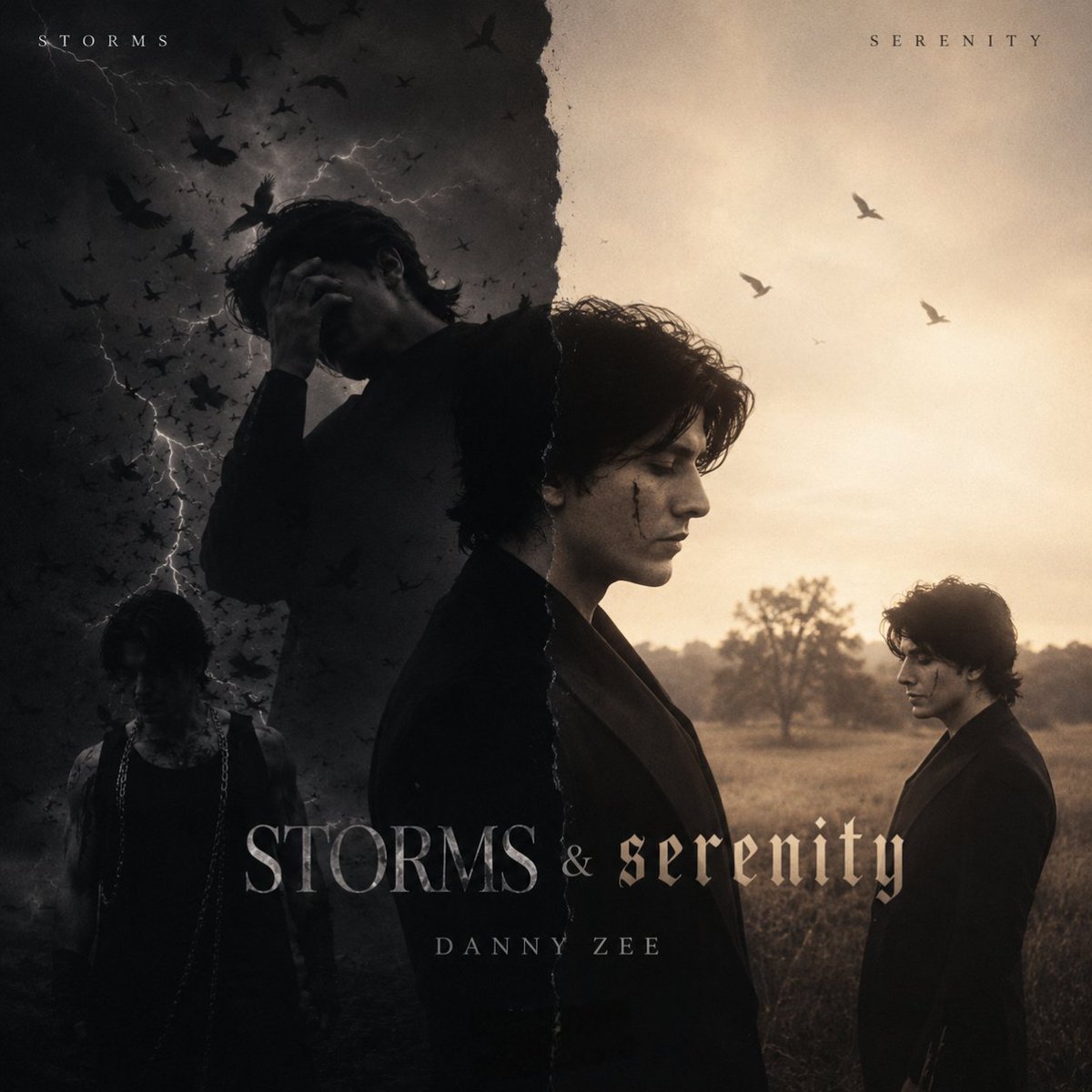Anishahxua's tweet photo. STORMS and serenity 
~ danny zee 

STORMS 🌪️ - the darker, more chaotic side
serenity 🕊️ - the softer, calmer side 
@DanZafOfficial 

#DanyalZafar #DannyZee #StormsAndSerenity #DestroyEveryoneEverything #albummode https://t.co/oVrU7TzbMS