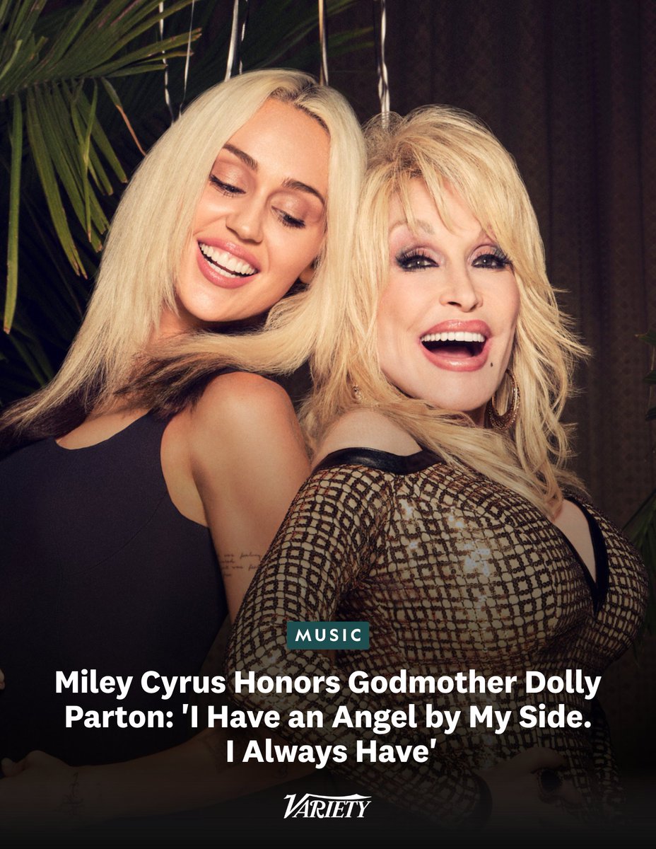 Variety's tweet photo. Miley Cyrus pays tribute to her godmother Dolly Parton in an emotional message posted to Instagram: 

“The feeling of losing my Aunt Dolly is beyond what feels right to share. Our most sacred moments were private and they’ll stay there behind the stage, beneath the glamour & between our hearts,” Cyrus wrote. “What I KNOW is Dolly would want me to feel it, write a song about it, and then continue on and be strong. I have an angel by my side. I always have. One of our last conversations was about music and metamorphosis.”

Cyrus concluded, “I will always love her and want to make her proud. My heart breaks for the world, her family and friends who will miss her deeply. We’re in this loss together and we will see her in all of the most beautiful things.”

https://t.co/PslhzXVOX6