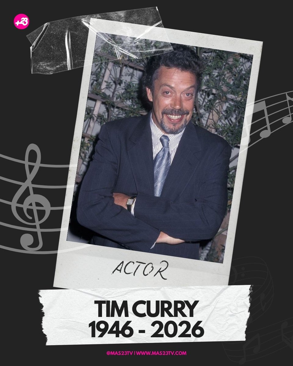 mas23tv's tweet photo. Hoy despedimos a una verdadera leyenda del cine y el terror.💔

Tim Curry fallece a los 80 años, dejando una carrera llena de personajes que se quedaron para siempre.🕊️ https://t.co/VkLHSYgjvp