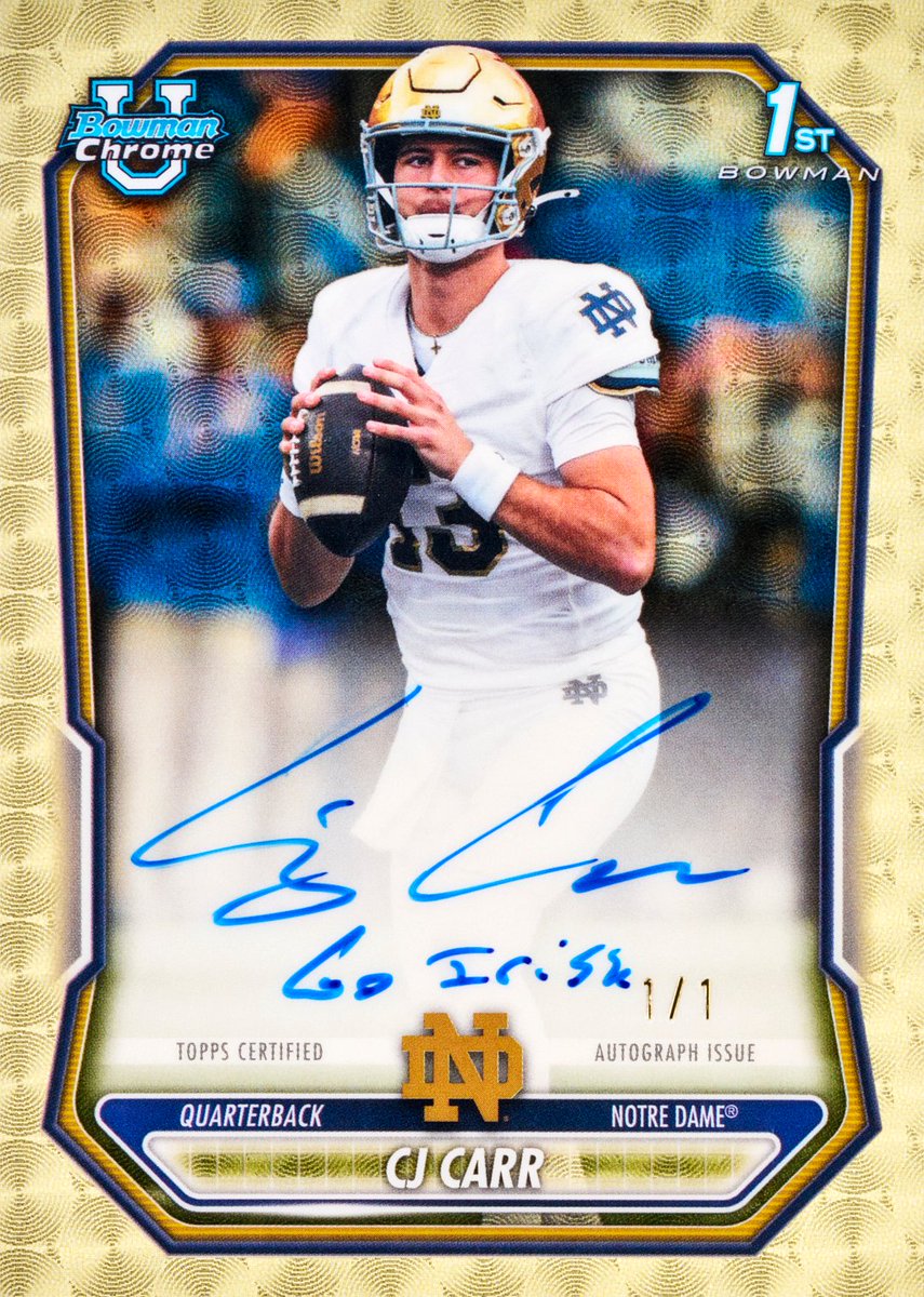 Topps's tweet photo. NEWS: For the first time ever, Bowman Football will include officially-licensed College Football AND NFL trading cards in the same packs.

More details coming soon 👀 https://t.co/qIsXQCHTsT