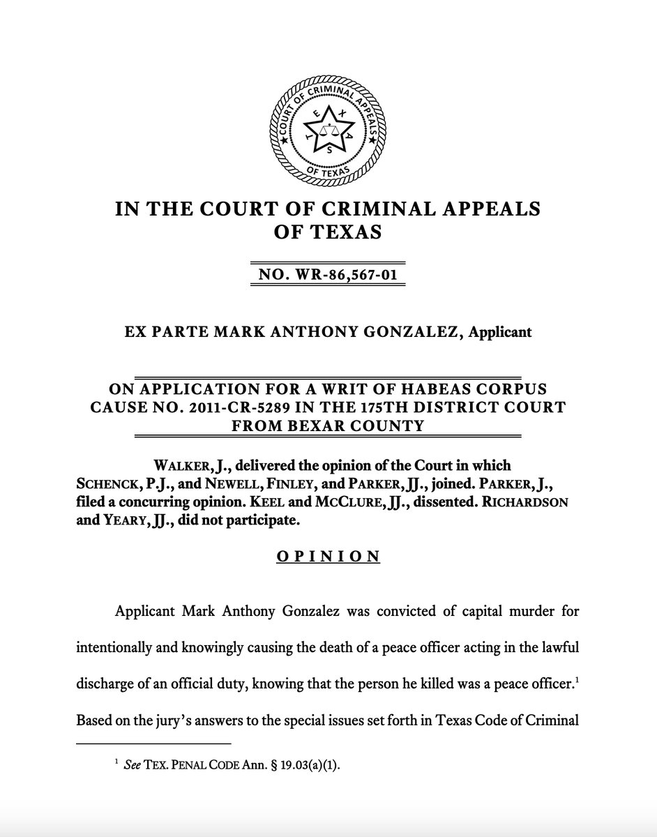 RDunhamDP's tweet photo. The Texas Court of Criminal Appeals has denied post-conviction relief to death-row prisoner Mark Anthony Gonzalez. https://t.co/zcQsWbYWGg @TCADPdotORG @TexDefender @benbwolff @uscedp #deathpenalty https://t.co/EyC3LJgESl