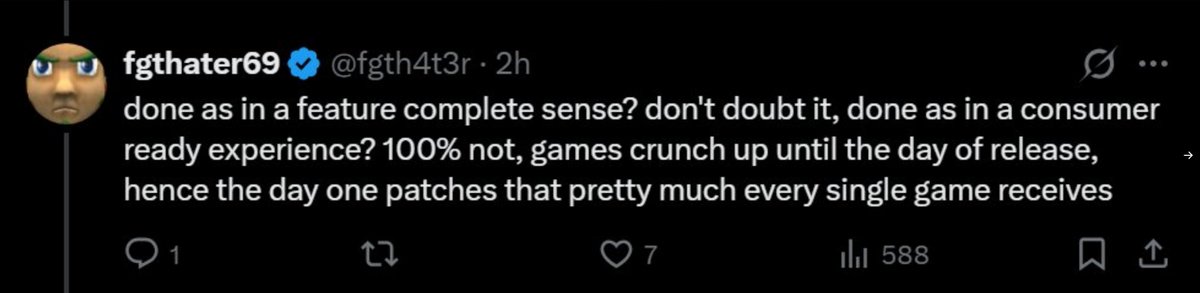 fgth4t3r's tweet photo. @dailyalqassam2 @ChickenAlias @Yogification_ @Arc_5O9 what are you actually talking about? when the hell did i clearly state the game isn't playable yet? 

i've literally been telling you from the start that it's in polishing phase thus not ready

brother, you're actually having a schizophrenic episode https://t.co/OUzB6kiwMg