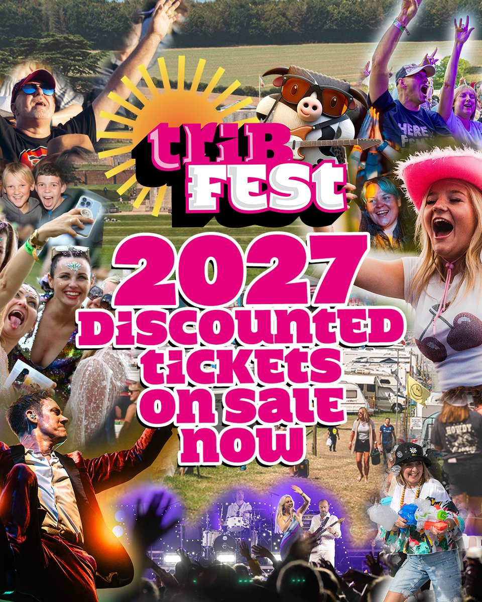 TribfestUk's tweet photo. 🎟️ WANT TO DO TRIBFEST 2027 FOR LESS? 👀💚

Well... now’s your chance!

And if you missed out this year? Our 20th Tribfest might be a good one to join us for... 👀🎉

📅 20th – 22nd August 2027
🎪 Early Entry Thursday 19th 
🎟️ Discounted tickets available for a LIMITED TIME https://t.co/wbmMPthYTt