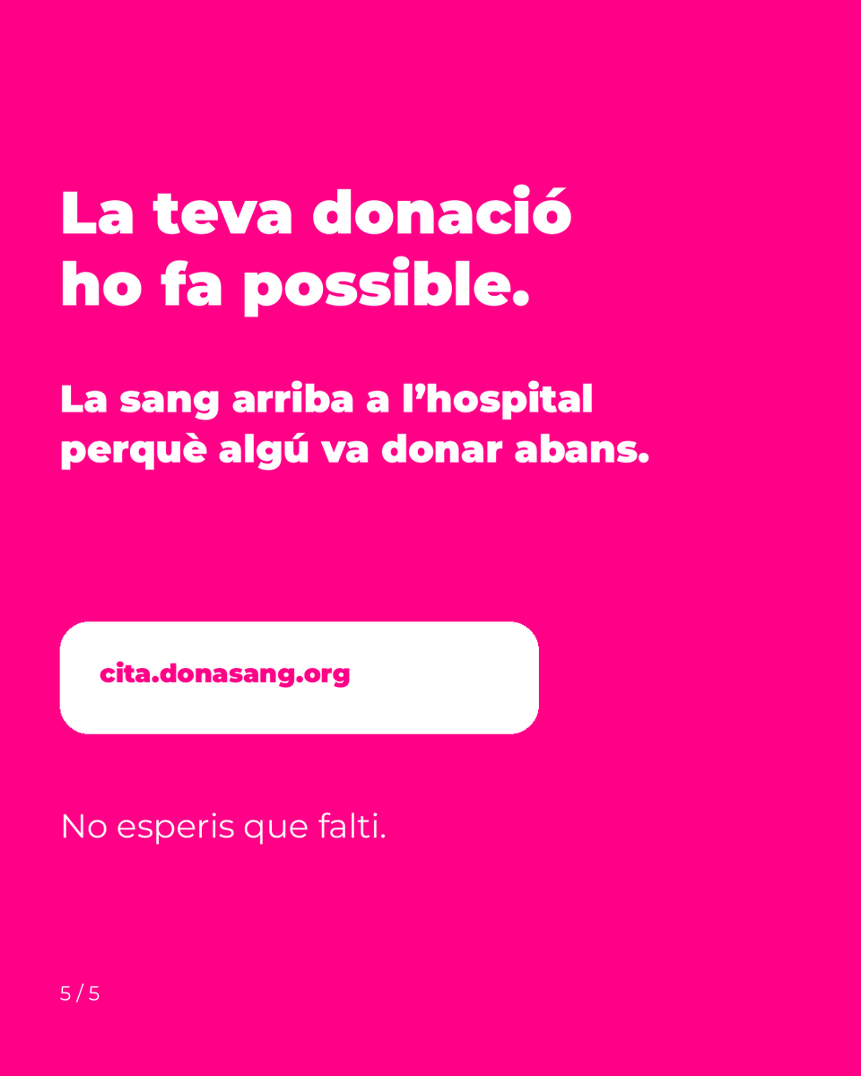 donasangbalears's tweet photo. Quan falta sang a un hospital no es pot improvisar. La que es necessita en una urgència o tractament ja ha d'estar preparada.
La teva donació d'avui manté les reserves a punt per als propers dies. No esperis que sigui urgent!
Demana cita: https://t.co/hbhOn5gGvZ
#DonaSang https://t.co/hlmWNDZfDa