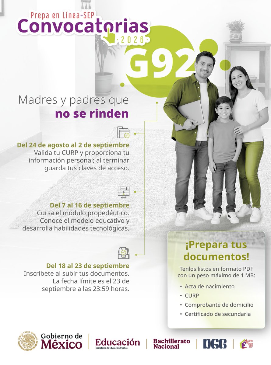 consulmexDET's tweet photo. Estudia tu prepa en línea.
Regístrate del 24 de agosto al 2 de septiembre de 2026 en https://t.co/oDH59sSiWT
#Convocatorias2026PLSEP #DifundePLSEP #EducaciónIMME https://t.co/9RGJdMqZma