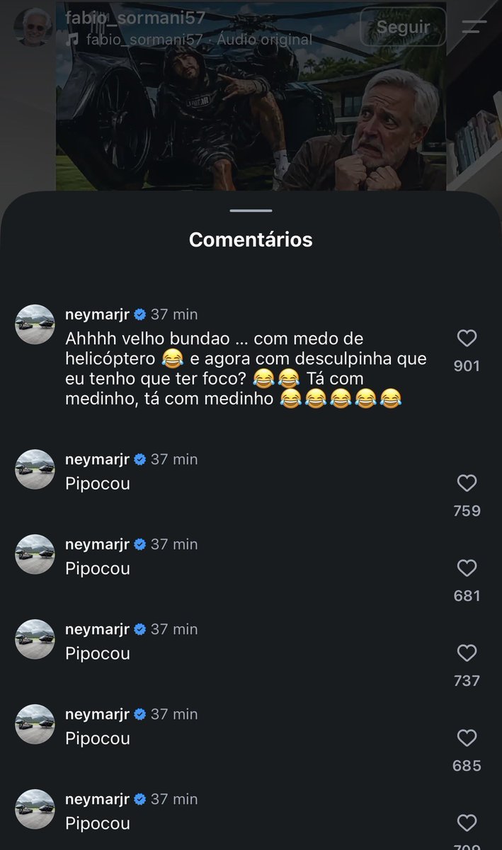 TouchlineX's tweet photo. 🚨 𝗡𝗘𝗪: Brazilian commentator Fabio Sormani has told Neymar to postpone their 1v1 challenge against him until the end of the year.

Fabio has stated he fears Neymar could get injured and he doesn't want to affect Santos' season. 

This comes after Neymar taunted him via IG, calling him a chicken and telling him he's scared.