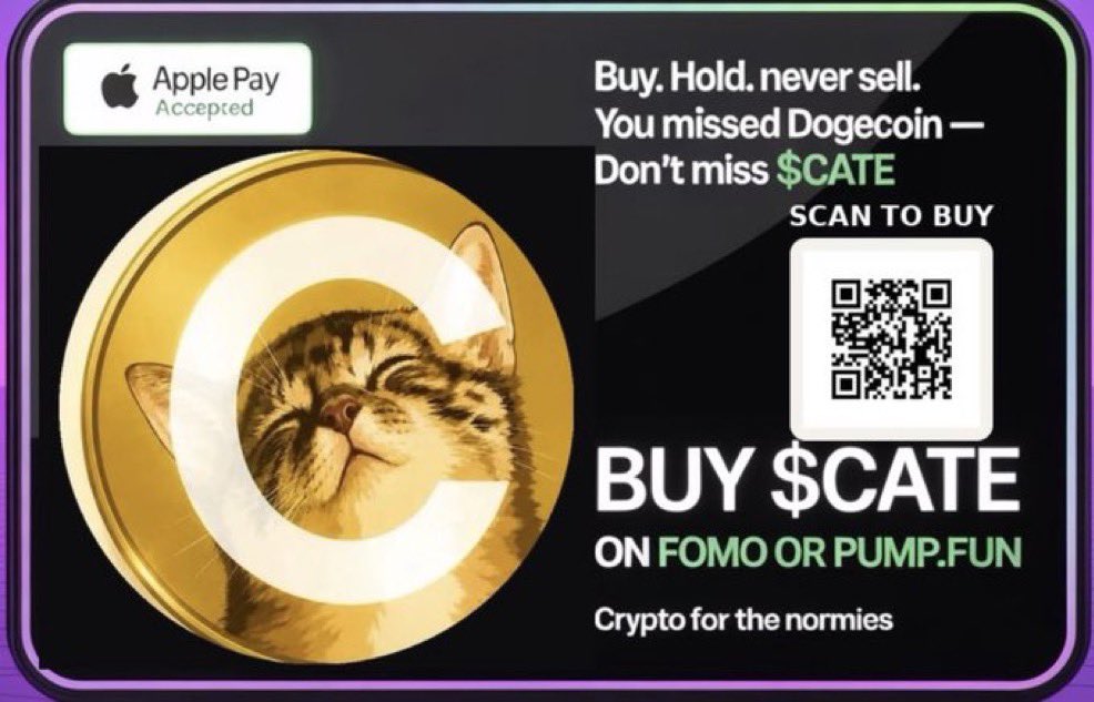 1Spiderbat1's tweet photo. The way to buy $CATE has never been so easy Like now, take off with us 

buy now $CATE

#CATE #Memecoin #Familyfomo #crypto https://t.co/8zVgjmSEnC