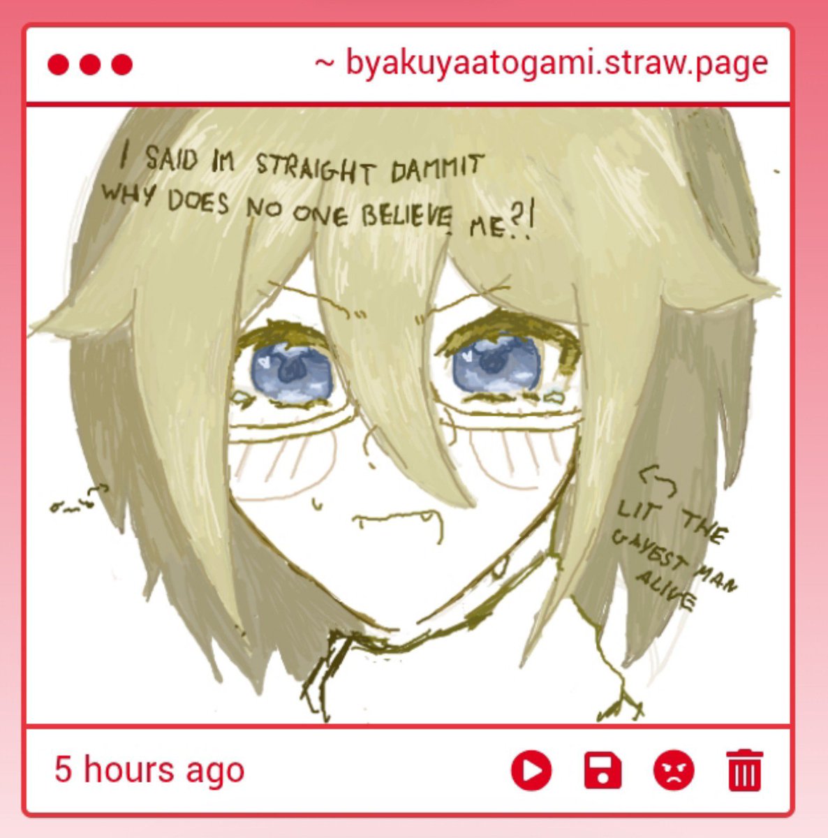 Affluentpr0geny's tweet photo. A very decent drawing. Thank you. And no, I am not the "gayest man alive." I can see what you wrote. Stop saying ridiculous things. https://t.co/0clBCI8MQG