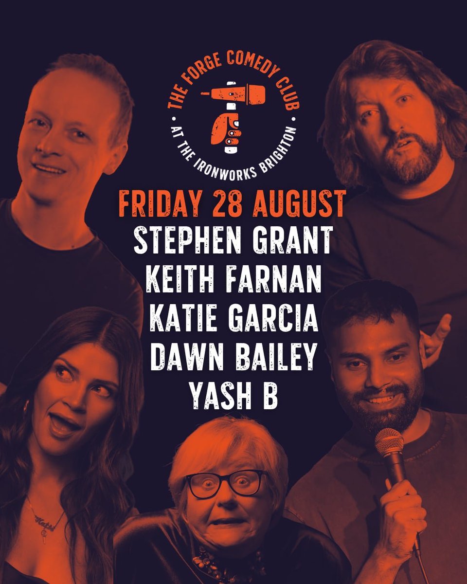 ForgeComedyClub's tweet photo. 🔥 Fire up for the last Bank Hols of Summer 🔥 Friday brings 
🎭 5 incredible acts
🍕 Fresh handmade pizzas
🍨 Gourmet Ice Cream indulgences 
🍻 Quality selection of chilled beverages 
✨ State of the art venue

Forge will bring a storm of an atmosphere!
🔗 Tix 👇 Promo: SUMMER26 https://t.co/cgOWMUvpuF
