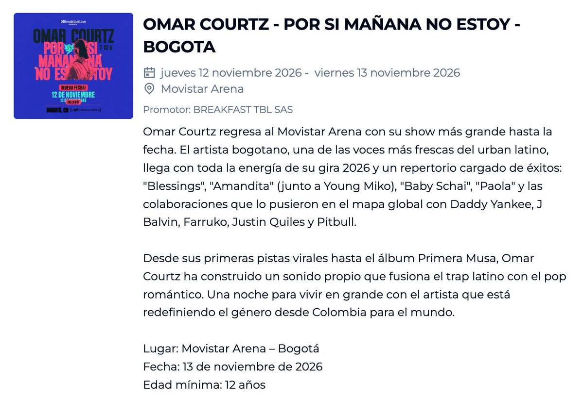 KevsGoo's tweet photo. @Tuboletaoficial al igual son una basura, presentan a Omar como artista Bogotano, ni eso hacen bien 😆. Pero pa cobrar el servicio ahi si estan finos https://t.co/L5yEljLlUW
