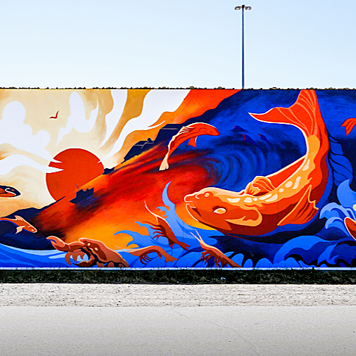 Richmond_BC's tweet photo. 🎨 Imagine your building becoming one of Richmond’s next public art landmarks. 🌟

Do you have a highly visible building that could be transformed with a professionally designed mural? The City of Richmond’s Community Mural Program is looking for wall spaces to help bring more colour, creativity, and vibrancy to our community. 🌻

Selected mural projects will be fully funded and managed by the City of Richmond.

🗓️ Apply by September 28, 2026
🔗 Learn more at https://t.co/sdVpkhoZVY

Mural credits:
"A Fisherman's Dream" by Carolyn Wong, Steveston
"The Great Kelp Forest" by Aysha McConkey, Steveston
"Richmond’s home of Curl’ture & Curl’munity" by Mark Anderson, Olympic Oval Precinct
"Gathering Pond" by Carolyn Wong, Minoru Arenas