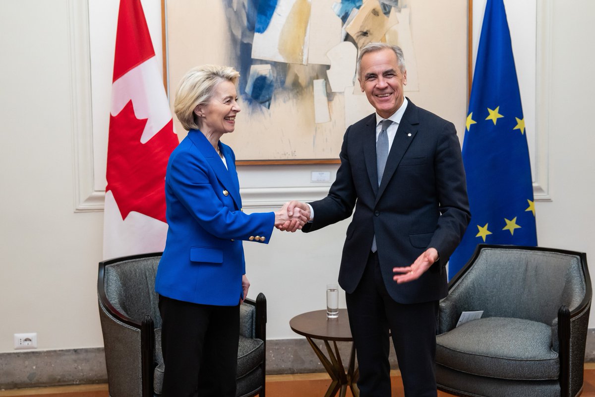 _MAGA_NEWS_'s tweet photo. JUST NOW: Canadian PM Mark Carney will attend Ursula von der Leyen’s State of the Union address on September 16 and speak to the European Parliament the next day, marking a high-profile show of EU-Canada alignment. The move comes amid a sharp US-Canada trade rift. https://t.co/bRBxpaBr4y