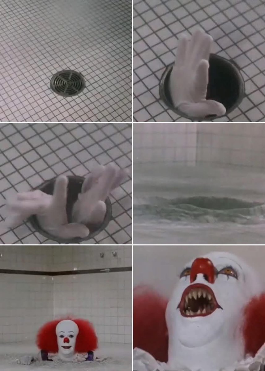 roroan1210's tweet photo. Descansa en paz Tim Curry. 
Por tu culpa, toda una generación le tenía miedo a bañarse. https://t.co/meL4JDjODt