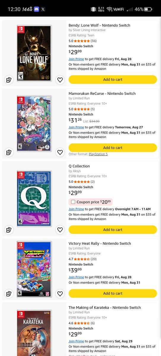 Shayminero's tweet photo. @Nintendeal This is what I see on my account that doesn't have Prime https://t.co/3UxYXfFnCO
