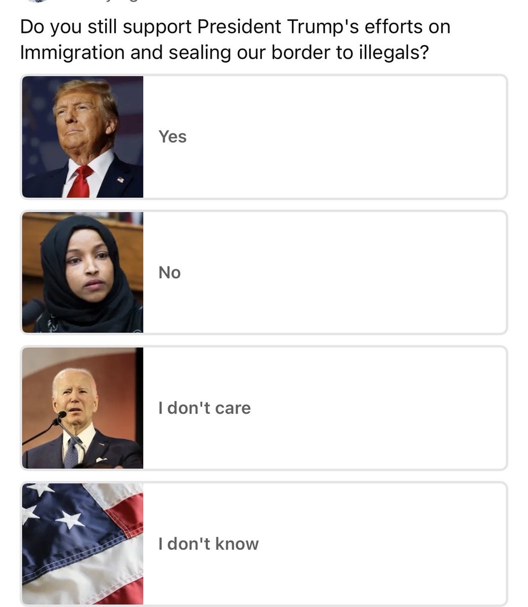 Sunkized01's tweet photo. Do you still support President Trump’s immigration policy? https://t.co/kSSTNzlKZm