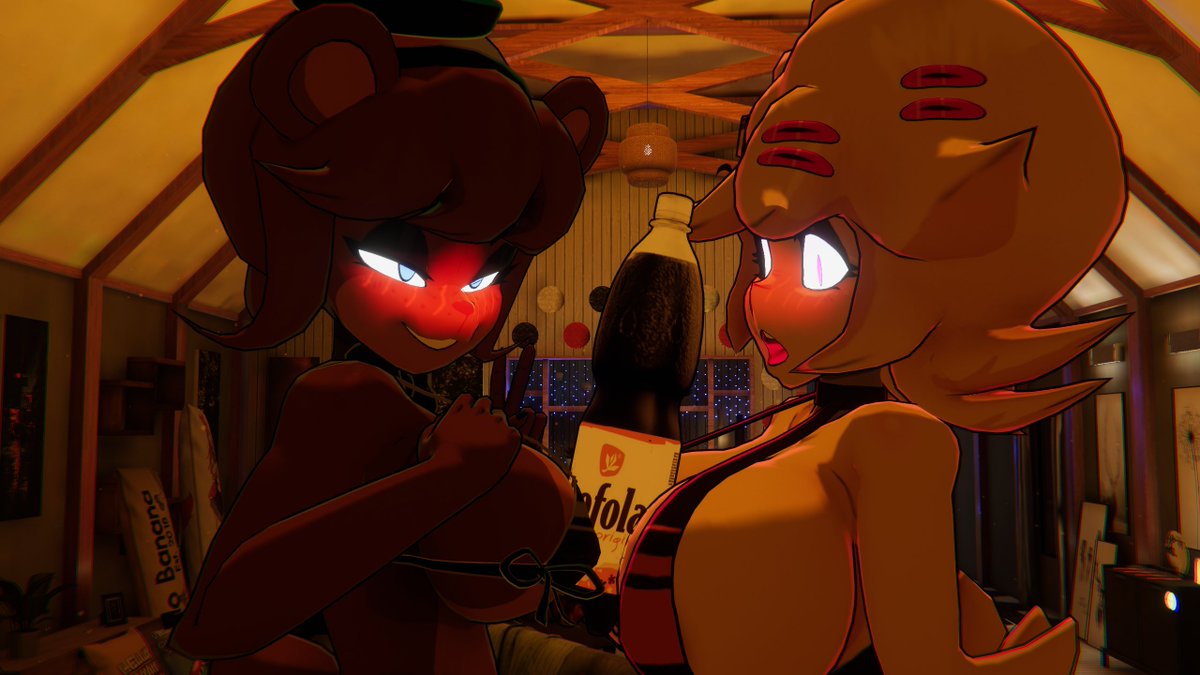 Dt_does_arT's tweet photo. alright how's about we get back into the groove of posting every once in a while instead of never with a classic.

this one started it all and now we remade it in vrchat~ 

feat. @Nff99VR 
(original models by @CryptiaCurves) https://t.co/FgVAFMaWOc