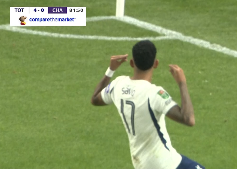 TouchlineX's tweet photo. 4-0 Tottenham.

GOOOOOOOOOOAAAAAAAAAAAAAAALLLLLLLL SAVINHO !!!!!!!!!!!!!!!!!!!!!!!!!!!!!!!!!!!!!!! SAVINHO SCORES HIS FIRST GOAL FOR SPURS !!!!!!!!!!!!!!!!!!!!!!!!!! HE HAS ARRIVED !!!!!!!!!!!!!!!!!!!!!!!!!!!!!!!!!!!!!!!!!! https://t.co/NhCx3z0uIk