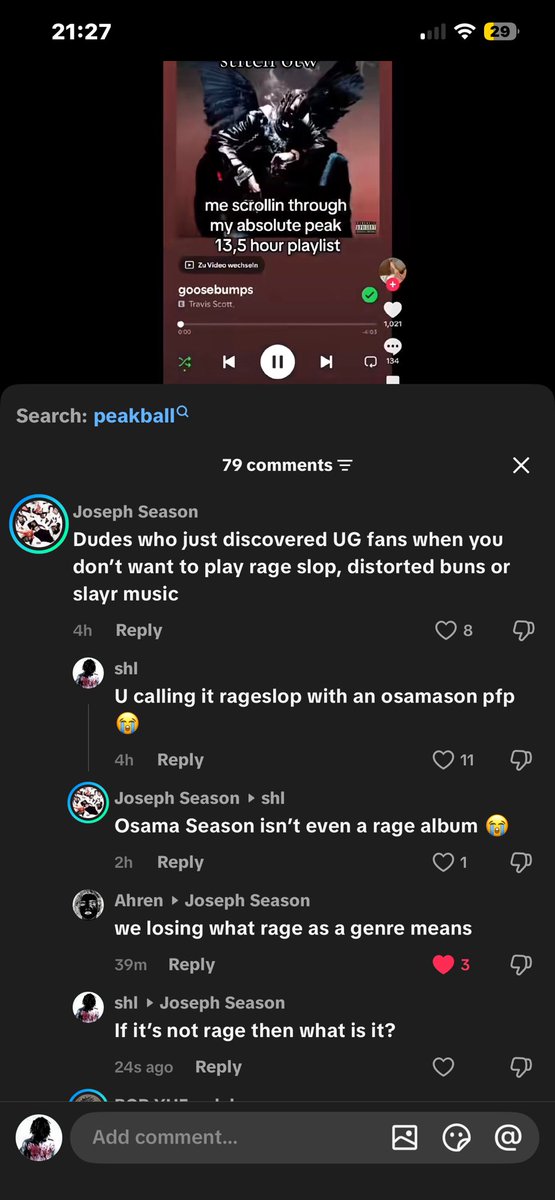 SHLTNNN's tweet photo. Ts guy thinking “osamaseason” isn’t a rage album 😭😂😂 https://t.co/H9YSKZrpRN