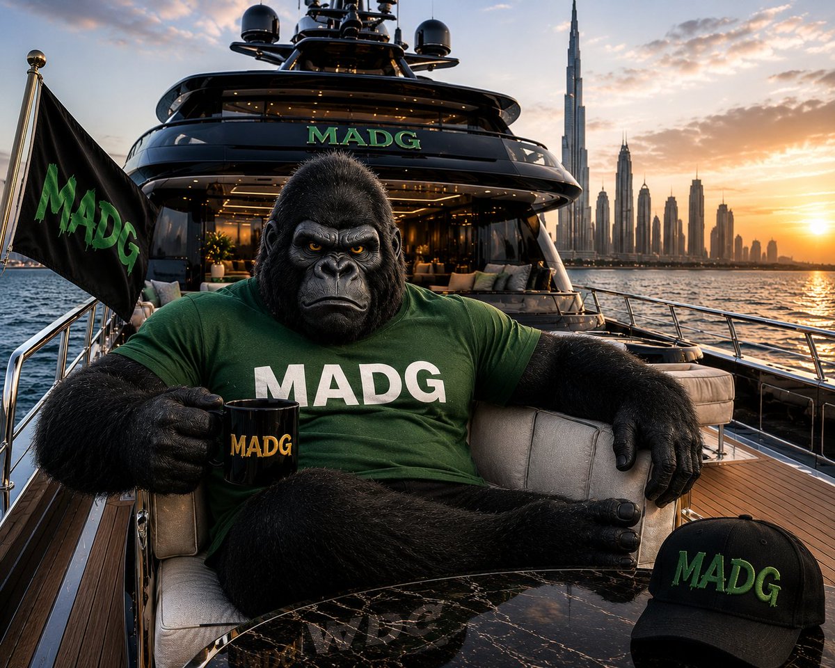 MADG_Crypto's tweet photo. Some chase the waves. Others build the yacht. 🦍🛥️

MAD Gorilla taking five while the rest of crypto argues about the next candle.

Coffee. Sunset. No panic.

Where should MADG sail next? 👇

#MemeCoin https://t.co/frfRFAlOE1