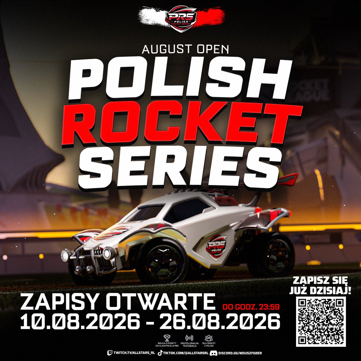 AllStars_rl's tweet photo. Trwają zapisy do Polish Rocket Series: August Open

TO JUŻ OSTATNI MOMENT, ABY ZAPISAĆ SIĘ DO TEGO TURNIEJU I STANĄĆ DO WALKI Z NAJLEPSZYMI ZESPOŁAMI W NASZYM KRAJU

⚔️ MOBLIZUJCIE ZNAJOMYCH, ZBIERAJCIE SKŁADY I WIDZIMY SIĘ NA BOSIKU  
#PRS #PolishRocketSeries https://t.co/NwKQp5uTQO
