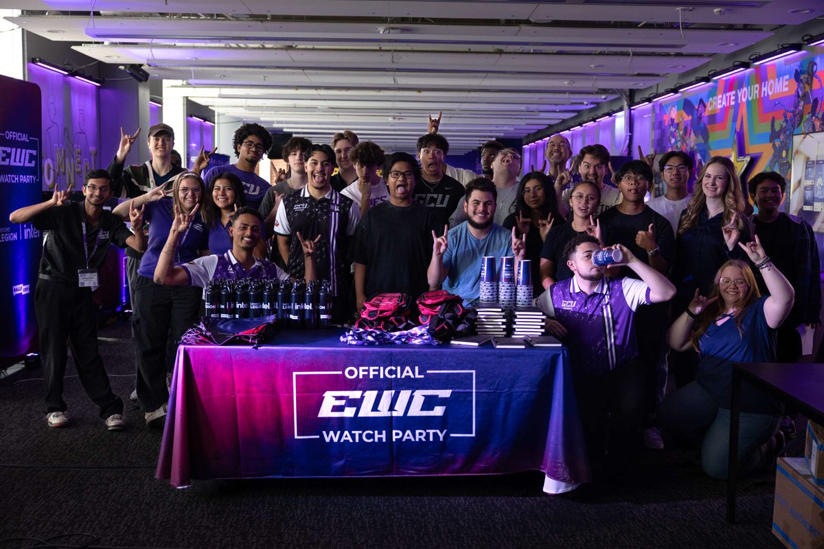 Esports_GCU's tweet photo. Thank you @teamRallyCry and @LenovoLegion for sponsoring our Esports World Cup watch party! We appreciate your support and the awesome gear you provided to help make the event happen! 🎮🔥

#GCUEsports #LopesUp #RallyCry #LenovoLegion #EWC https://t.co/PECfzHiUcX