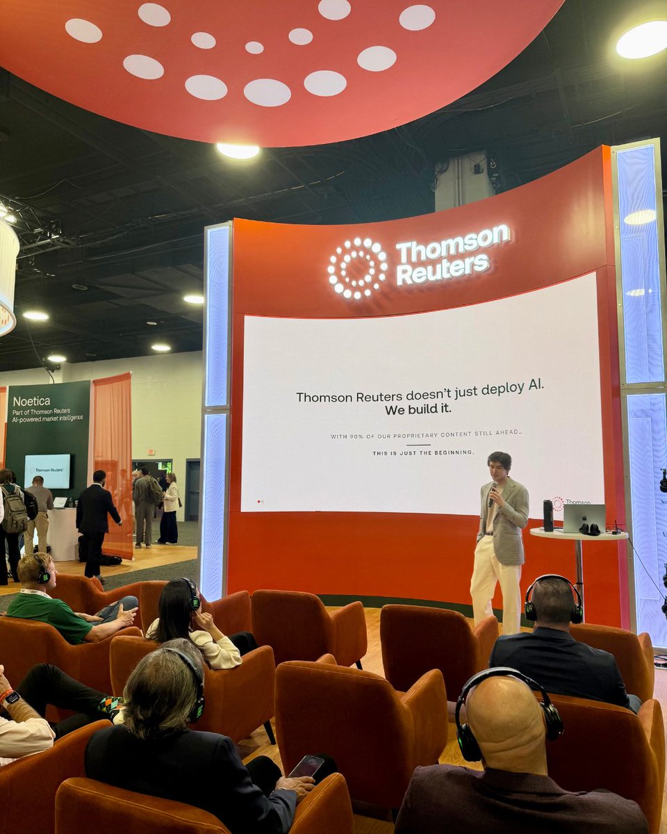 thomsonreuters's tweet photo. Day two at #ILTACON2026 started early with a press and partnerships breakfast that brought reporters, industry partners and Thomson Reuters leaders together for an open conversation about where legal AI is headed.
 
That same curiosity carried through the rest of the day. In sessions, demos and conversations at our booth, one theme kept coming up: legal professionals want AI that can earn their trust and deliver in high-stakes work.
 
Throughout the day, attendees stopped by our booth to meet The CoCo, see the next generation of CoCounsel Legal in action, and explore what Fiduciary-Grade AI™ could mean for their work. The booth theater also drew a full house for “Document Analysis, Elevated,” where Alexander Kardos-Nyheim, Senior Director at TR Labs, demonstrated tabular analysis powered by Thomson, our new purpose-built LLM.
 
We ended the day at Foundry Fieldhouse, where our Chief Marketing and Communications Officer, Amy Messano, announced a $25,000 donation to Dolly Parton’s Imagination Library. Then Little Big Town took the stage and kept the crowd on its feet, singing and dancing all night long. 
 
A memorable day in Nashville.

#CoCounsel #LegalAI
