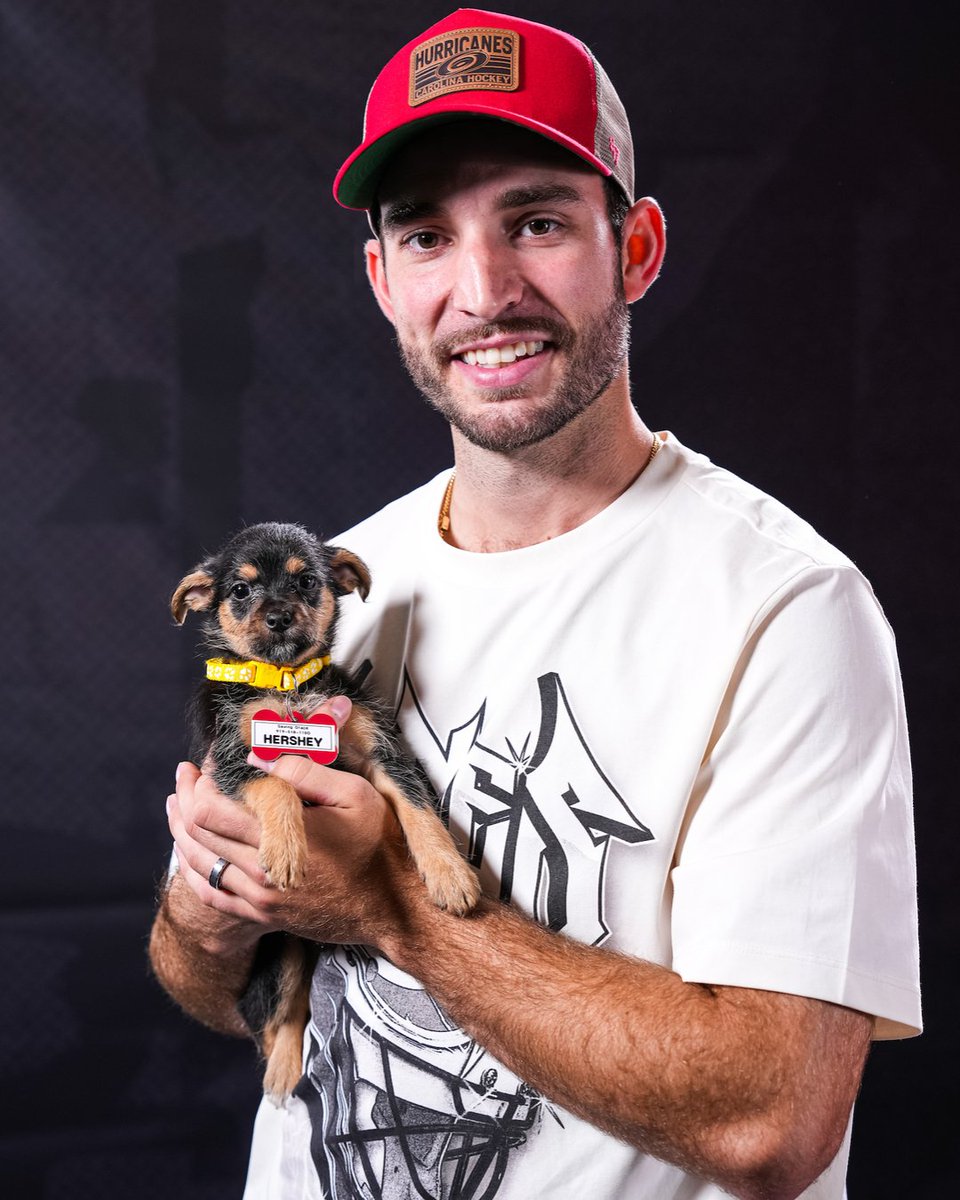 Canes's tweet photo. Dawgs holding dogs for National Dog Day https://t.co/3b09atan3S