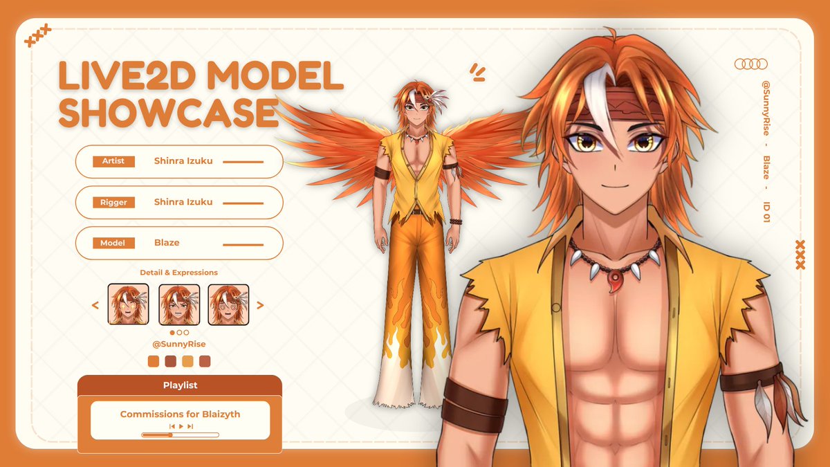 blaizyth's tweet photo. Here's the very first look at my model, which was made by the amazing @shinraizuku_! This showcase was made by the lovely @SunSunnyRise, and I'm so happy with how it turned out. ❤️‍🔥

There are plenty of surprises to be revealed, so stay tuned. 😁 https://t.co/Jfh23fSYUO
